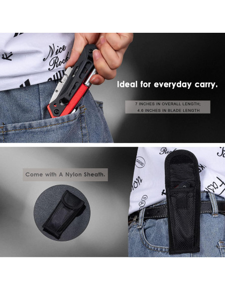 Cuchillo Utilitario Plegable EDC edcfans con 5 Cuchillas y Clip Cuchillo Utilitario Plegable EDC edcfans con 5 Cuchillas y Clip