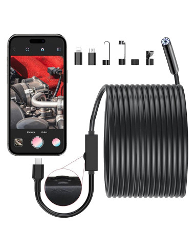 Cámara Endoscópica JSE 5M HD Impermeable 1920P con Luz LED