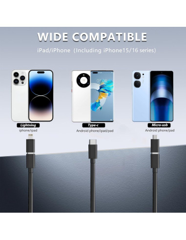 Cámara Endoscópica JSE 5M HD Impermeable 1920P con Luz LED