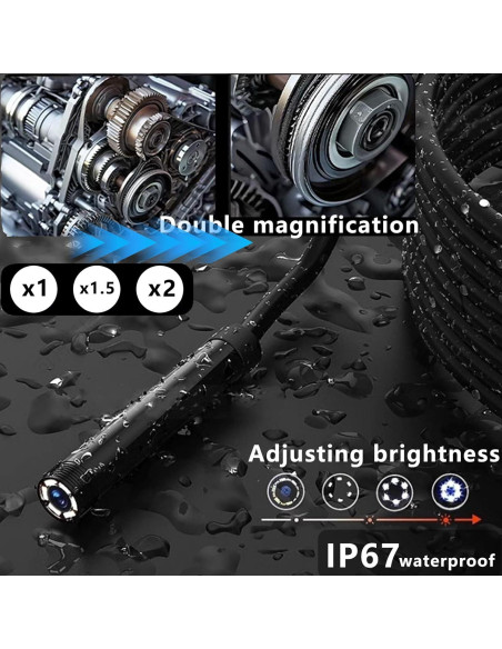 Cámara Endoscópica JSE 5M HD Impermeable 1920P con Luz LED