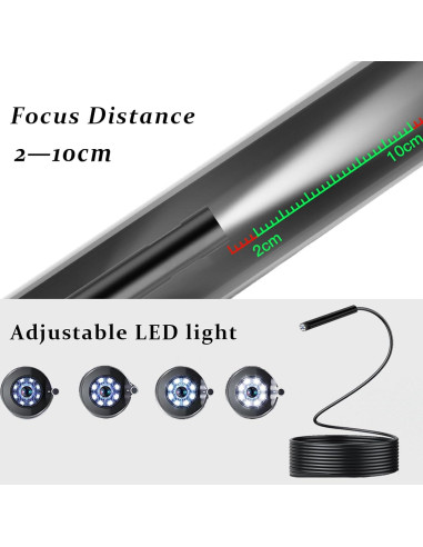 Cámara Endoscópica JSE 5M HD Impermeable 1920P con Luz LED