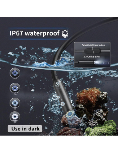 Cámara Endoscópica JSE 5M HD Impermeable 1920P con Luz LED