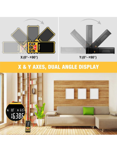 Medidor Láser DEGLASERS 50 m con Pantalla Doble y Retroiluminada