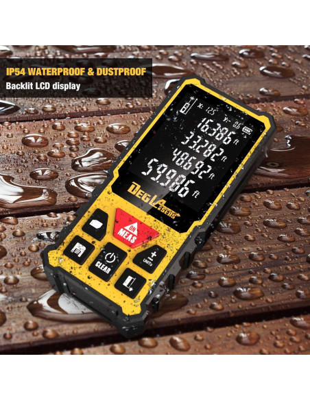 Medidor Láser DEGLASERS 50 m con Pantalla Doble y Retroiluminada