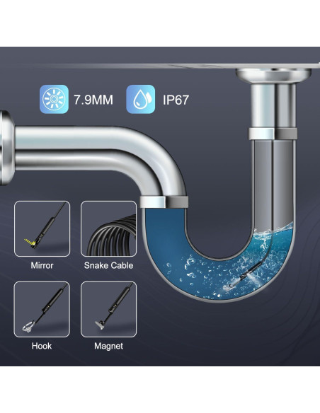 Cámara Endoscópica Doble Lente Pipirich 1920P HD 5.03m IP67