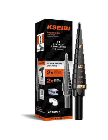 Broca Escalonada KSEIBI 575035 HSS 3 Planos 3-12 mm para Metal