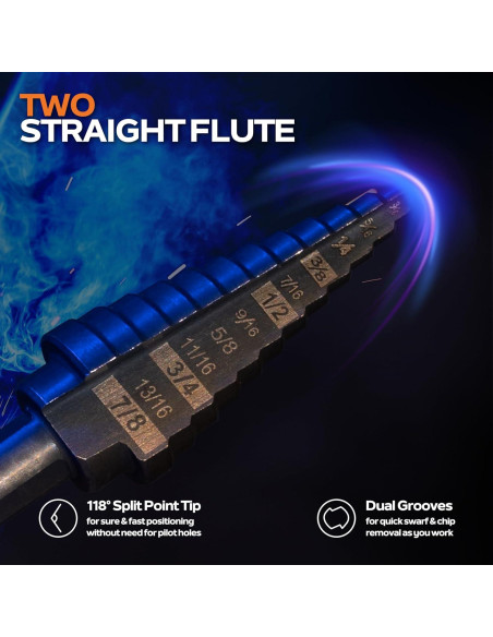 Broca Escalonada KSEIBI 575035 HSS 3 Planos 3-12 mm para Metal