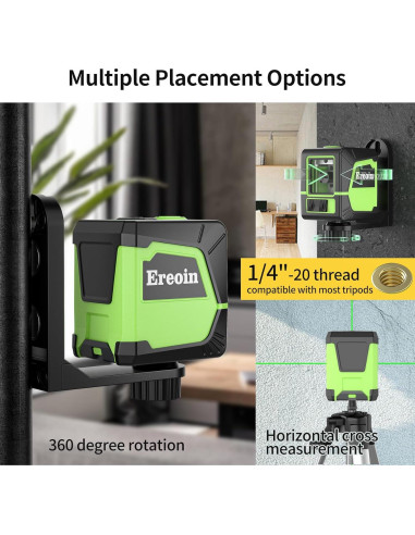 Nivel láser automático Ereoin verde con líneas 360 IP54