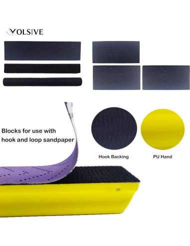 Juego de 7 bloques de lijado manual VOLSIVE - Amarillo 133mm a 272mm