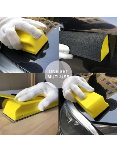 Juego de 7 bloques de lijado manual VOLSIVE - Amarillo 133mm a 272mm