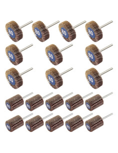 Juego de Lijadoras de Rueda de Aleta 20 Pcs Mixiflor 80 Granos