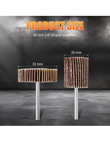 Juego de Lijadoras de Rueda de Aleta 20 Pcs Mixiflor 80 Granos