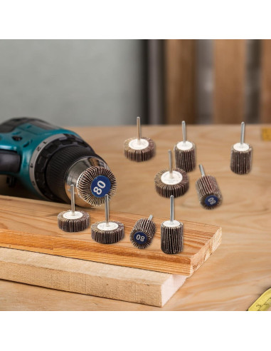 Juego de Lijadoras de Rueda de Aleta 20 Pcs Mixiflor 80 Granos