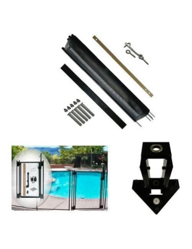 Valla de piscina Life Saver DIY 4 pies x 12 pies negra con puerta