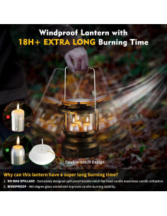 Linterna de Emergencia Vintage NOMFIX con 3 Velas - 18h Quema 2