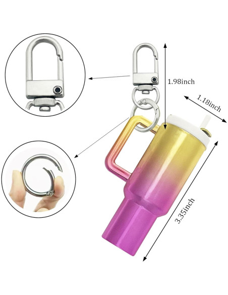 Llavero Mini Tumbler 2PCS para Mujeres - Azul Colorido y Oro Llavero Mini Tumbler 2PCS para Mujeres - Azul Colorido y Oro