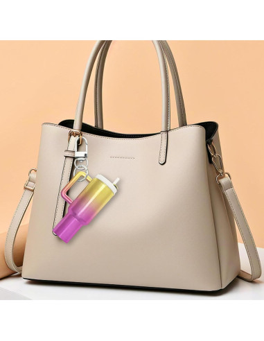 Llavero Mini Tumbler 2PCS para Mujeres - Azul Colorido y Oro