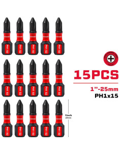Juego de 15 Bits de Destornillador PH1 1" GEINXURN S2 2