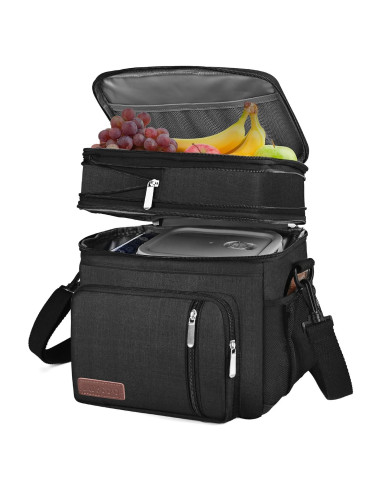 Bolsa de Almuerzo Aislada MIYCOO Doble Piso 15L Negra
