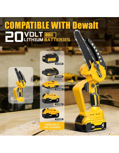 Mini Motosierra Inalámbrica FUHAUS 6" 20V MAX con Batería