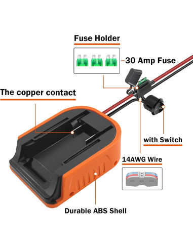 Adaptador de Batería Black+Decker 20V MAX con Fusible