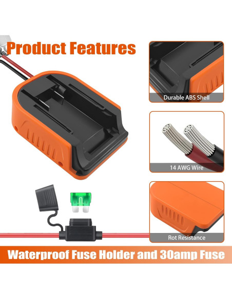 Adaptador de Batería Black+Decker 20V MAX con Fusible