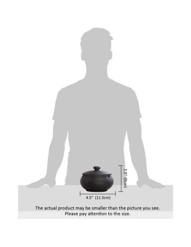 Cenicero de Cerámica Lependor Negro a Prueba de Viento 11.5 cm