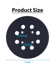 Pad de Lijadora Orbital 5" SHUTTLE GENIUS con 8 Agujeros 2