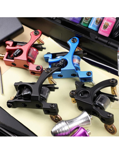 Kit Completo de Tatuaje Hawink 4 Máquinas 14 Tintas y Agujas