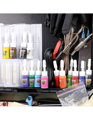Kit Completo de Tatuaje Hawink 4 Máquinas 14 Tintas y Agujas