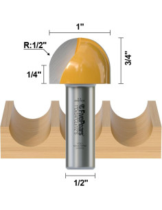 Fresa de Caja Central Fivepears 1" Diámetro 3/4" Longitud para Carpintería 2
