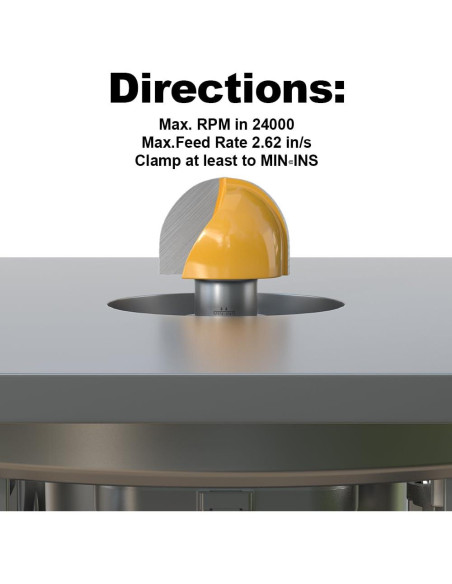 Fresa de Caja Central Fivepears 1" Diámetro 3/4" Longitud para Carpintería