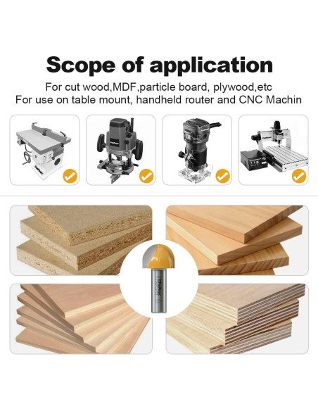Fresa de Caja Central Fivepears 1" Diámetro 3/4" Longitud para Carpintería