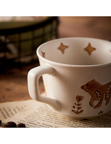 Set de 2 Tazas de Cerámica Rústica Swuut 355ml Animales