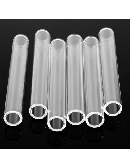 6 Tubos de Vidrio de Borosilicato 10 cm con Cepillo de Limpieza