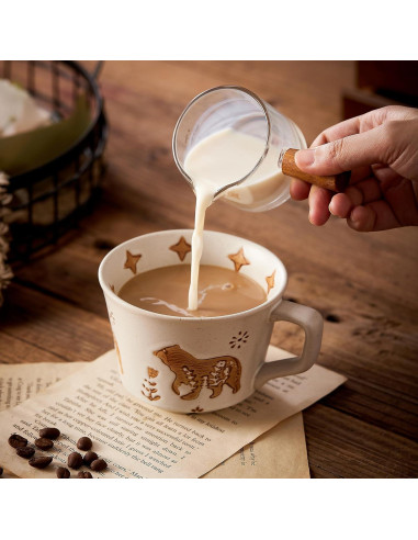 Set de 2 Tazas de Cerámica Rústica Swuut 355ml Animales