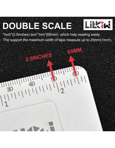 Clip de Cinta Métrica Doble Escala LitKiwi 65 mm Acero Inoxidable