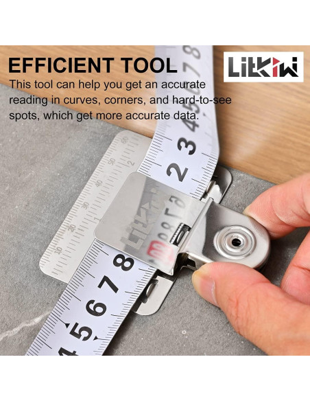 Clip de Cinta Métrica Doble Escala LitKiwi 65 mm Acero Inoxidable
