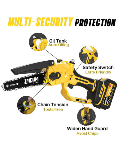 Mini Motosierra Inalámbrica IMOUMLIVE 6" 700W 3.0Ah