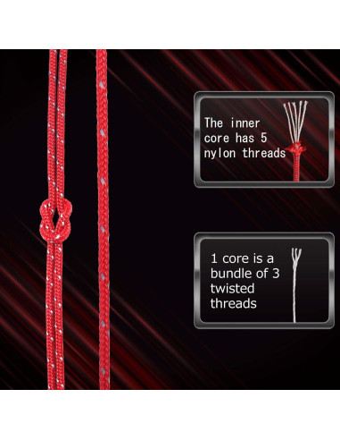 Cuerda Reflectante de Nylon HIKEMAN 50m 3mm Verde Militar