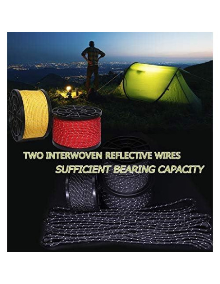 Cuerda Reflectante de Nylon HIKEMAN 50m 3mm Verde Militar