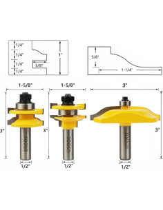 Juego de Fresas para Puerta de Gabinete WSOOX 1/2" Mango 2