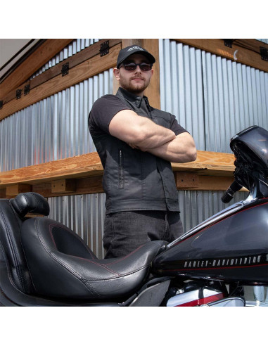 Chaleco de Motocicleta Milwaukee Leather MDM3030 Mezclilla Negra