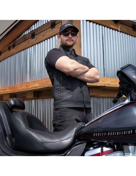 Chaleco de Motocicleta Milwaukee Leather MDM3030 Mezclilla Negra