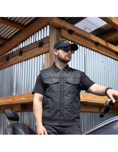 Chaleco de Motocicleta Milwaukee Leather MDM3030 Mezclilla Negra