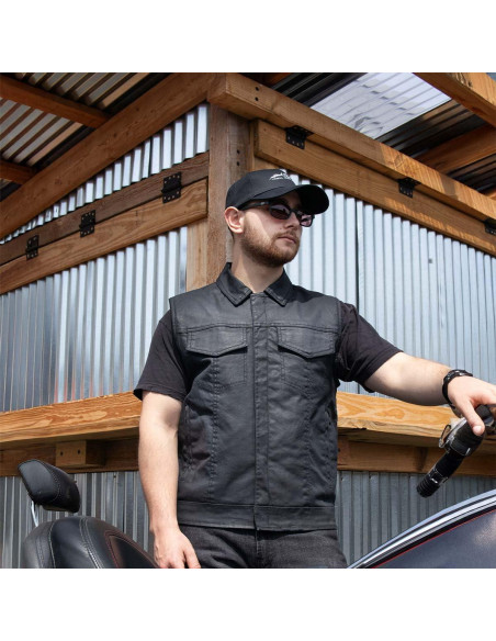 Chaleco de Motocicleta Milwaukee Leather MDM3030 Mezclilla Negra