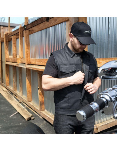 Chaleco de Motocicleta Milwaukee Leather MDM3030 Mezclilla Negra