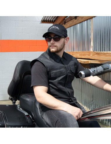 Chaleco de Motocicleta Milwaukee Leather MDM3030 Mezclilla Negra