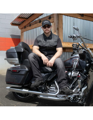 Chaleco de Motocicleta Milwaukee Leather MDM3030 Mezclilla Negra