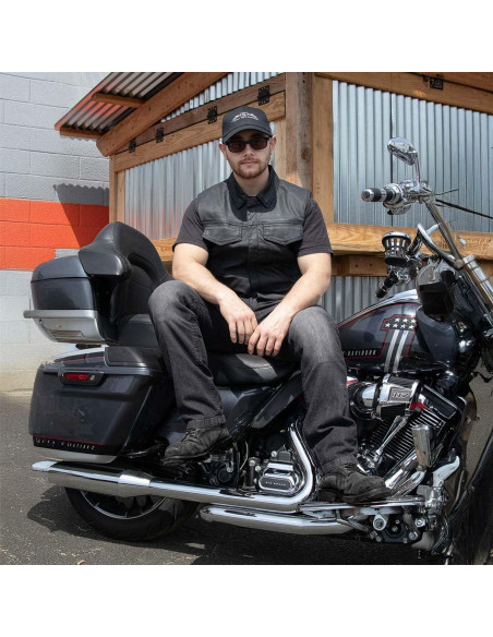 Chaleco de Motocicleta Milwaukee Leather MDM3030 Mezclilla Negra